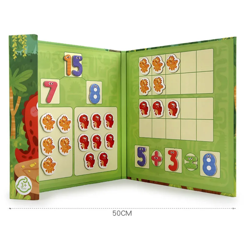 Children's Montessori Games Magnetic Dinosaur Arithmetic Book Math Addition Subtraction Decomposition Math Toys Educational Toys 6