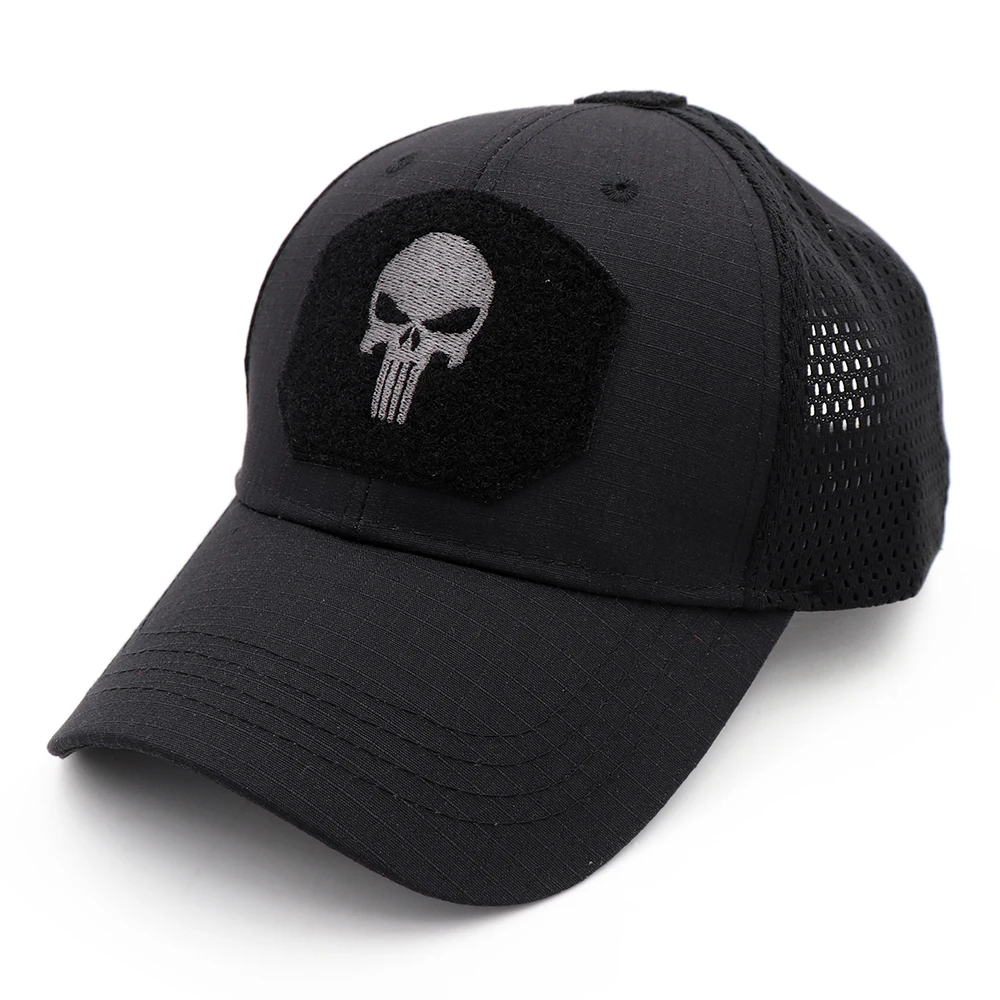 CAMO Punishr Baseball Cap Multi Sided Sewing Loop Fishing Caps Men Outdoor Hat Pattern Embroidery On Loop Hiking Hats