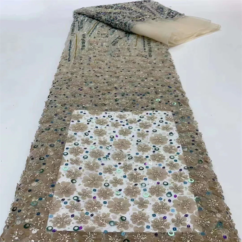 

Nigerian Tulle Lace For Sew Wedding Dresses, French Sequins Net Lace Fabric 2024 High Quality African Lace Fabric 5 Yards xc
