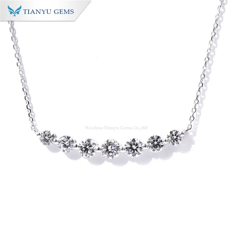 

Tianyu Gems 1.76ctw DEF Lab Diamonds Necklace 18k/14k/10k White Gold Sparkle Round Brilliant Cut Diamond Women Wedding Necklaces