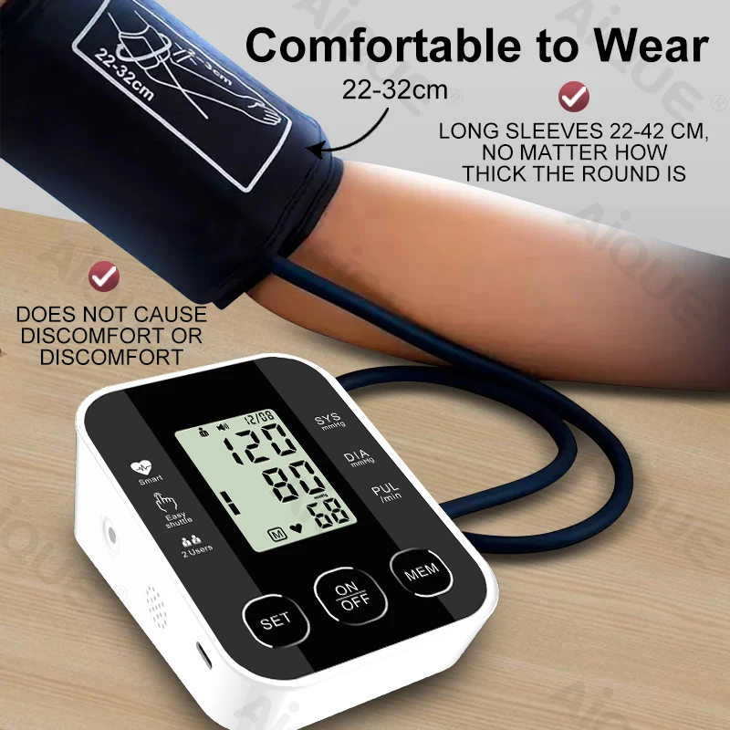 JUSTLANG Medical Arm Blood Pressure Monitor Digital Tensiometer Tonometer Baumanometer 22-32 CM Cuff Health Care for Adult 2