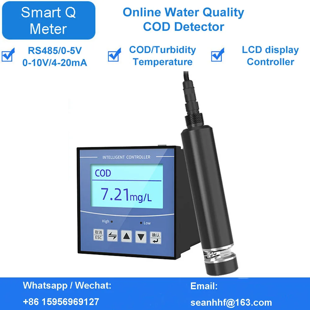 COD detector industrial sewage on-line monitoring sensor probe turbidity TOC water quality analyzer RS485 output Controller