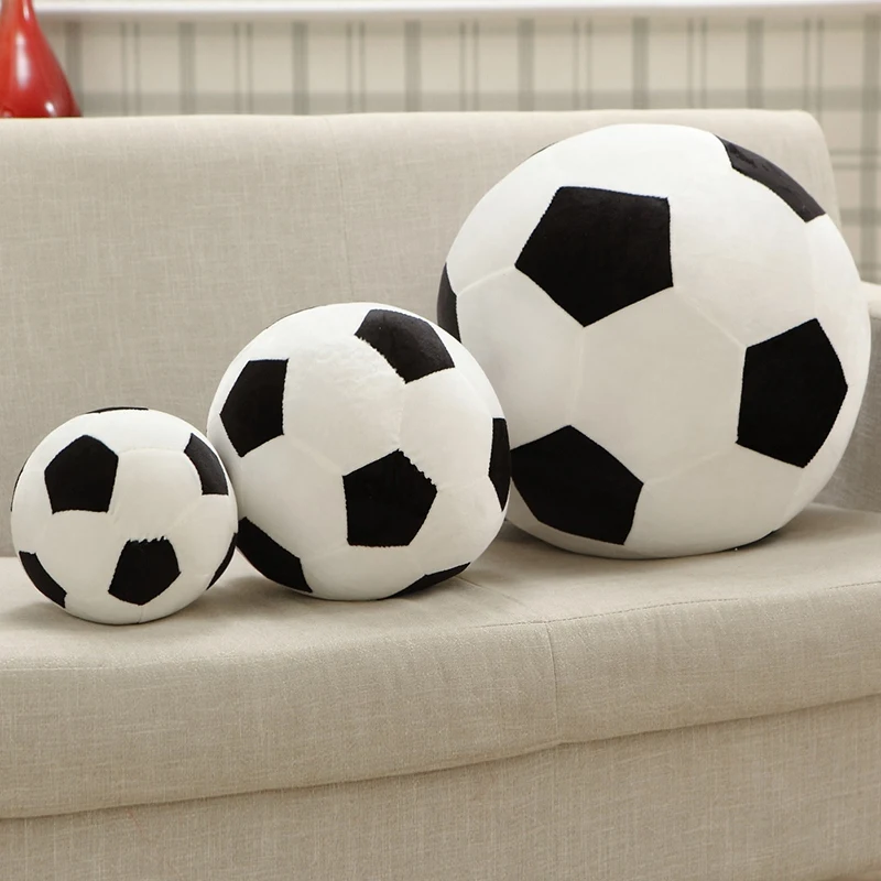 20cm/30cm/45cm Soft Football Shape Stuffed Doll Soccer Plush Toy Kids Baby Gift New Mascot Ball Party Room Decoration