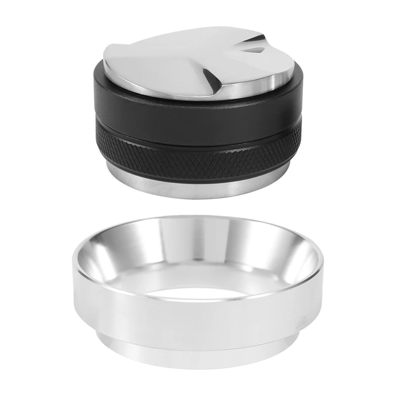

58Mm Coffee Tamper And 58Mm Dosing Funnel Set, Dual Head Coffee Leveler Fits For 58Mm Breville Portafilter, Adjustable