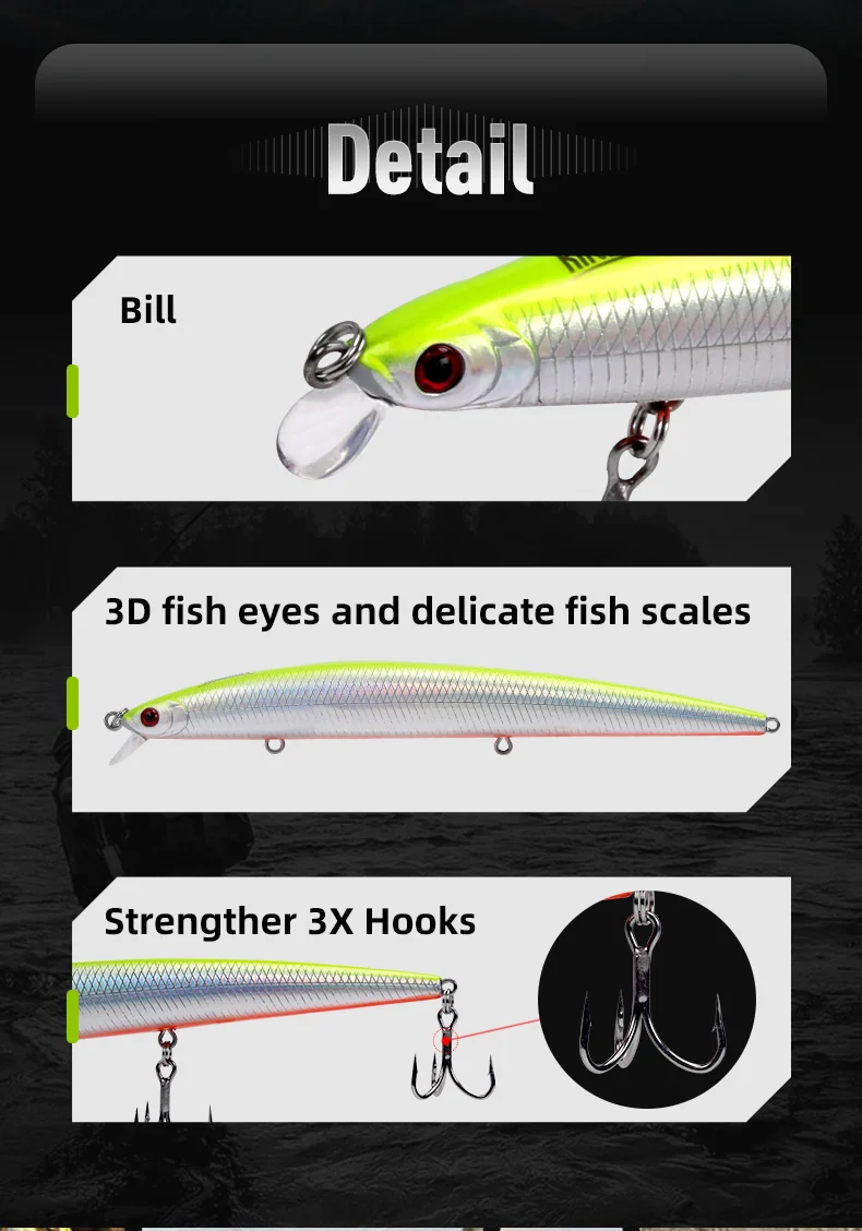 Kingdom Schwimmende Angelköder 19g 14,5g 29g 33g Hochwertige Künstliche Minnow-Hardbaits Wobbler Karpfenangel-Ausrüstung – Detail 4