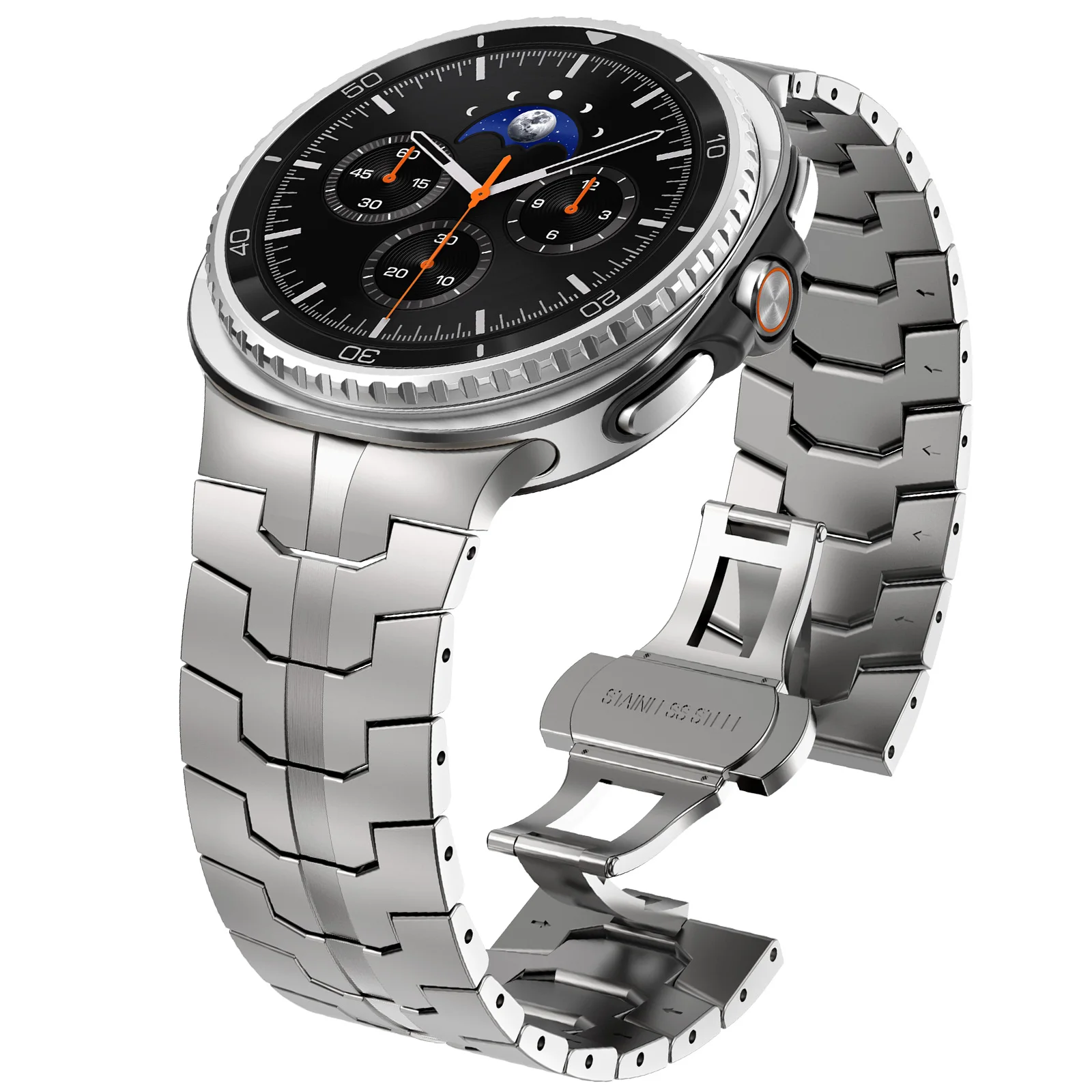 Elegant Stainless Steel Watch Bracelet Band in Metal Finish