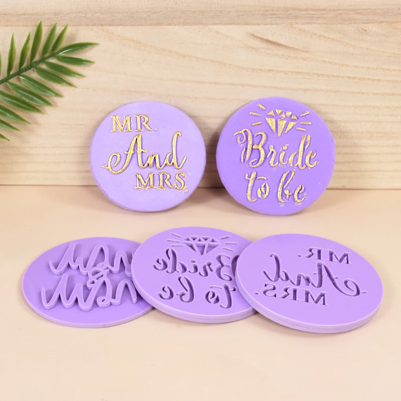 Description Picture 5 of itemBride To Be Wedding Cookie Embossed Stamp Mr Mrs Love Biscuit Mould Valentines Day Party Supplies Bridal Shower DIY Baking Tools