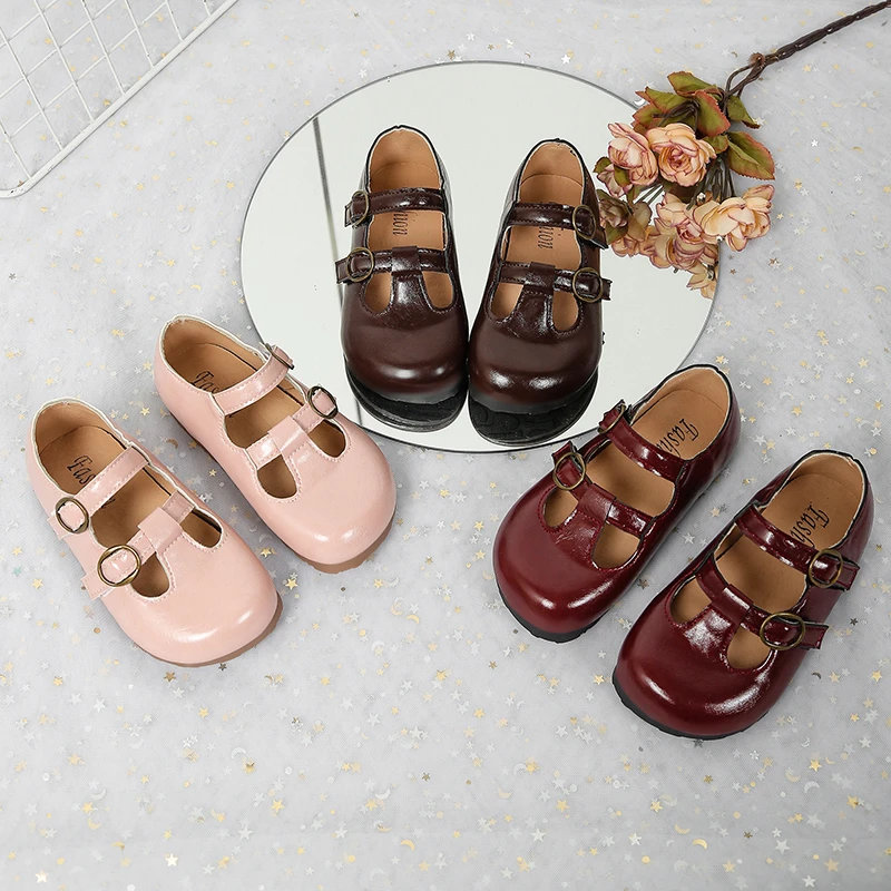 Leather T-strap Mary Jane Flats for Girls