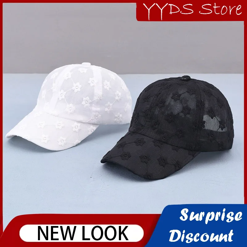 Lace Kids Caps Girls Baby Snowflake Embroidered Baseball Caps Summer Fashion Hollow Breathable Mesh Hats Ladies Trucker Hats