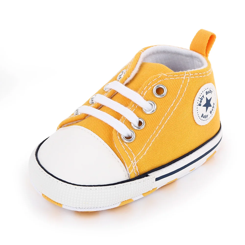 Spring Collection Baby Shoes: Classic Canvas Sneakers with Soft Sole for Newborns and Toddlers