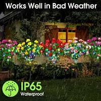LED Solar Light Waterproof Azalea Solar Flowers Lamp Outdoor Decorative for Garden Yard Lawn Path Lighting Holiday Wedding Decor 3