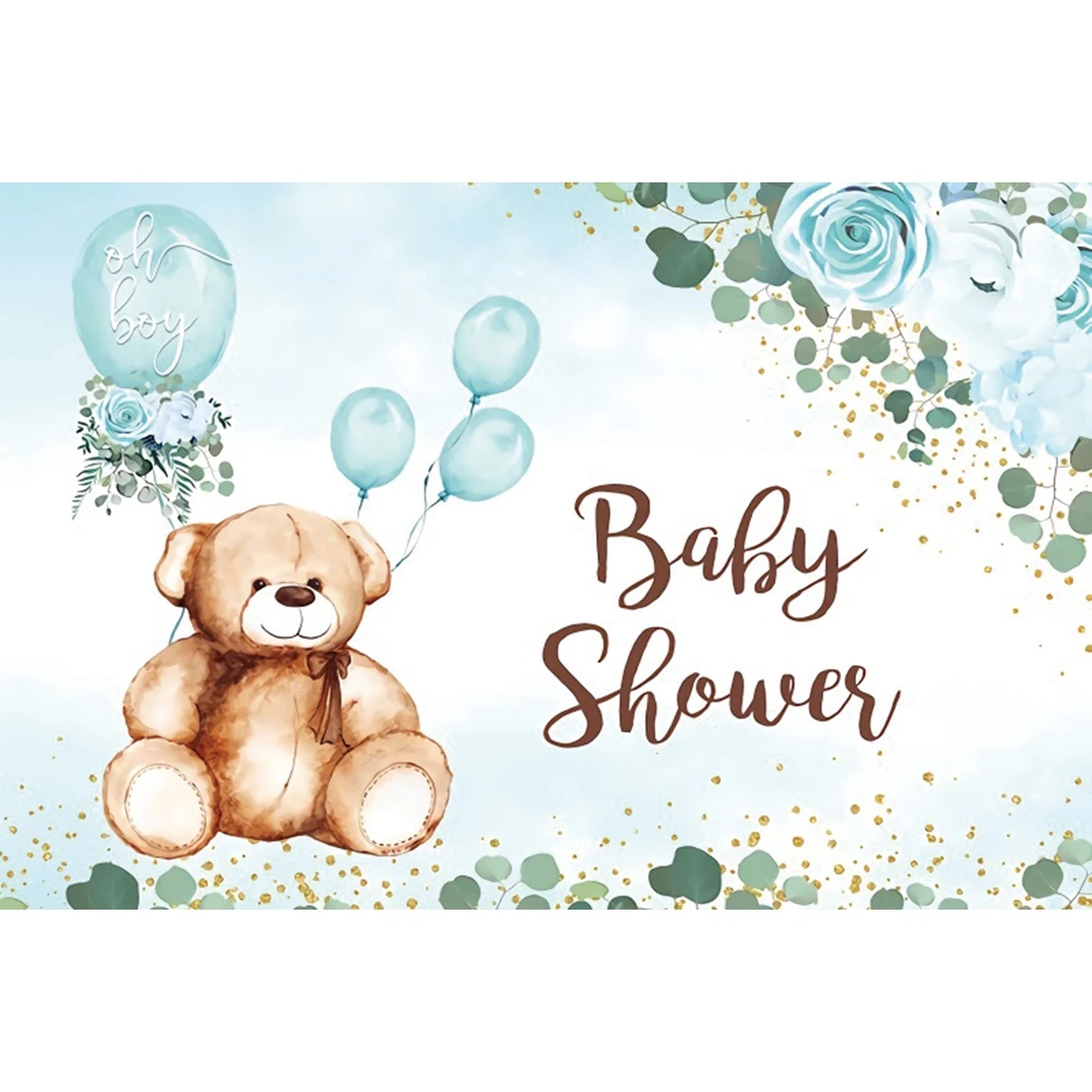 Photo Backdrop Hot Air Ballon Bear Baby Shower Photocall Girl Boy Birthday Party Decoration Background For Photo Studio Props Custom