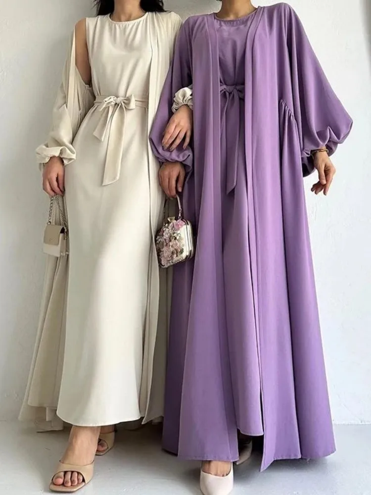 Islamic Ladies Fashion Long Sleeve Abaya Dress Dubai Turkey Ramadan Muslim Long Dress for Women Abayah Islam Muslim Dress