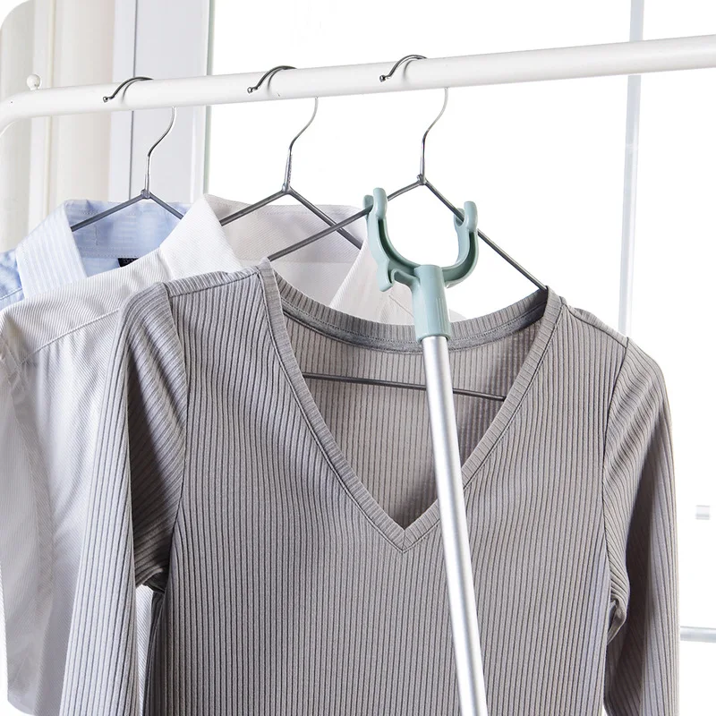 Balcony Fork Pole Hangers For Clothes Pole Retractable Drying Fork Dress Stick Space Saving Clothing Rack