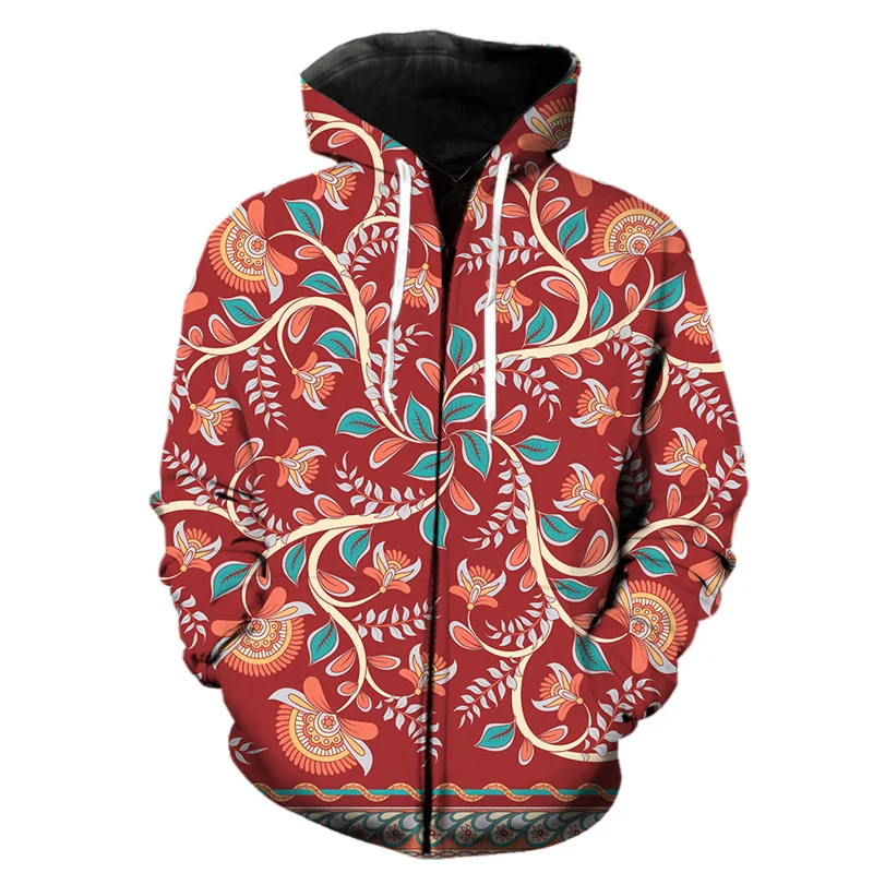 Sudadera con capucha con cremallera y estampado floral 3D exótico retro para hombre, chaquetas de moda de gran oferta, sudaderas divertidas y geniales, camisetas de hip hop, sudaderas con capucha de c