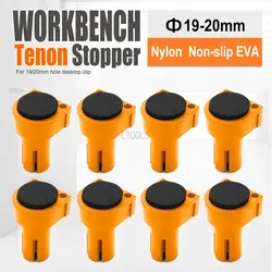 Nylon Workbench Peg Brake Stops Bench Clamp 19/20mm Dog Woodworking Table Limit Block Workbench Workshop Tenon Stopper
