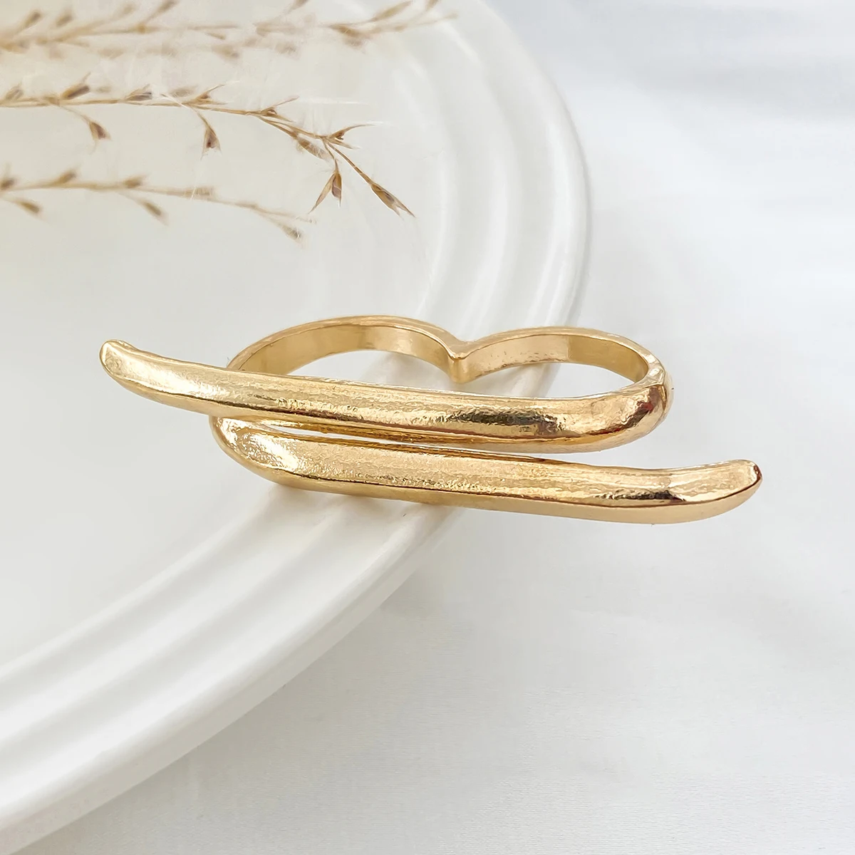 Ingemark Übertrieben Liebe Herz Unregelmäßige Einstellbare Ringe Frauen 2024 Trend Punk Geometrische Hohl Offenen Ring Party Schmuck Geschenke – Detail 8
