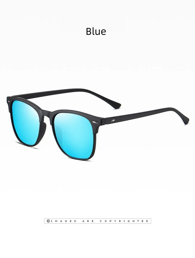 Retro Herren Polarisierte Sonnenbrille Grüner Vollrahmen Quadratische Sonnenbrille für Männer Outdoor Aviator Sonnenschutz im Trend UV400 Lunette – Detail 13