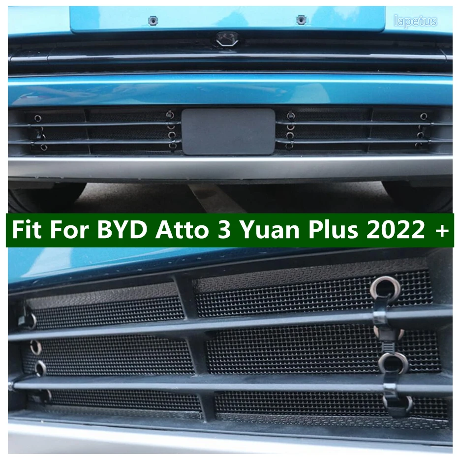 

Car Insect Screening Mesh Front Grille Insert Net Cover Trim Fit For BYD Atto 3 Yuan Plus 2022 2023 Black Protection Accessories