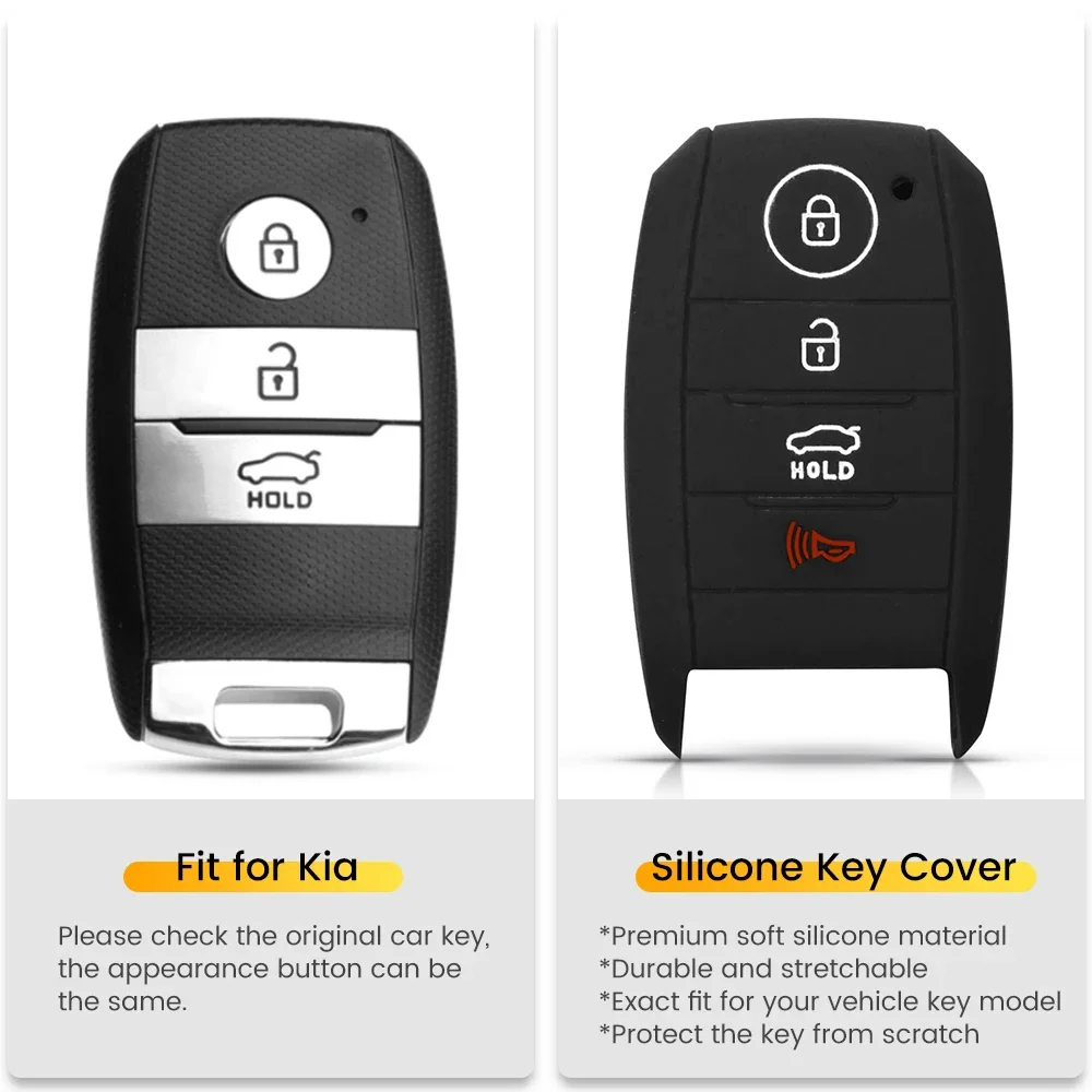 KEYYOU 실리콘 키 케이스 스마트 4BT 커버 Kia Sorento Optima Forte Koup Soul Niro 2014 2015 2016 홀더 보호대 Fob Keyless
