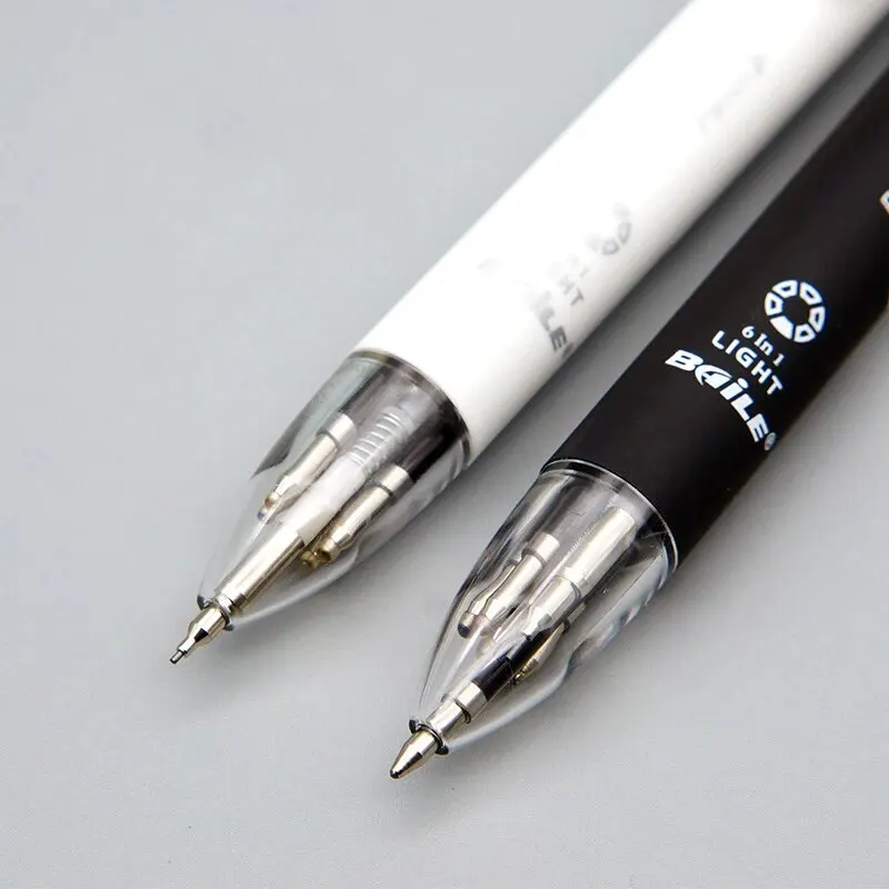 Ballpoint pen multifunction ballpoint pen 6-in-1 creative multicolor for school office