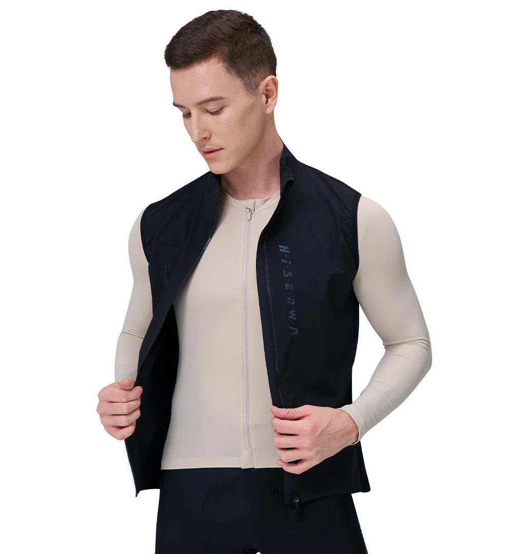 HISERWA Men Cycling Vest Windproof Breathable Mountain Bike Lightweight Sleeveless Gilet High Quality MTB Road Cycling Jersey 4