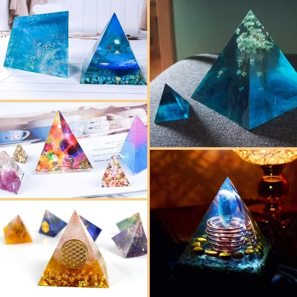 1PCS 5 Sizes Pyramid Jewelry Casting Molds Silicone Resin DIY Jewelry Craft Making Epoxy Resin Mold Supplies قوالب سيلكون