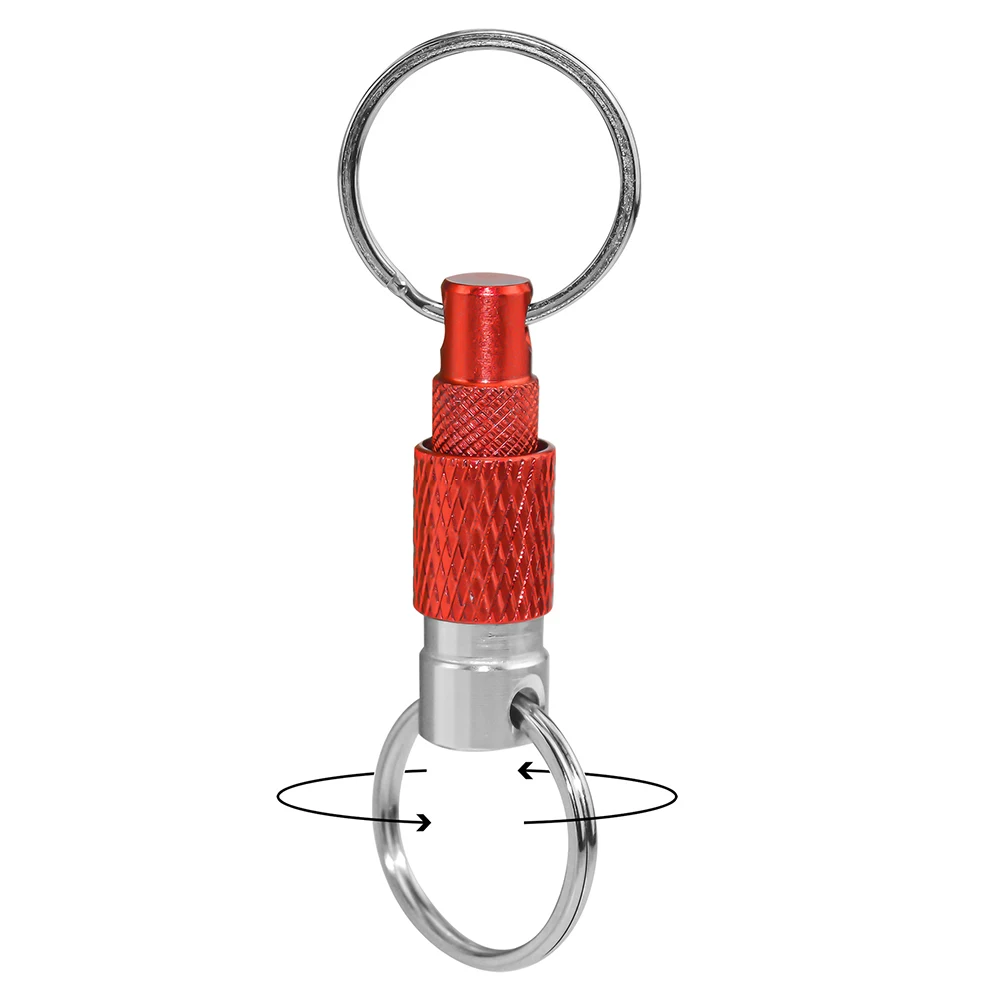 Befestigen Sie an Taschen für Outdoor-Aktivitäten ° Rotations-Schlüsselanhänger, Doppelring-Schnalle, hochfestes Aluminium, innovatives Design – Detail 29