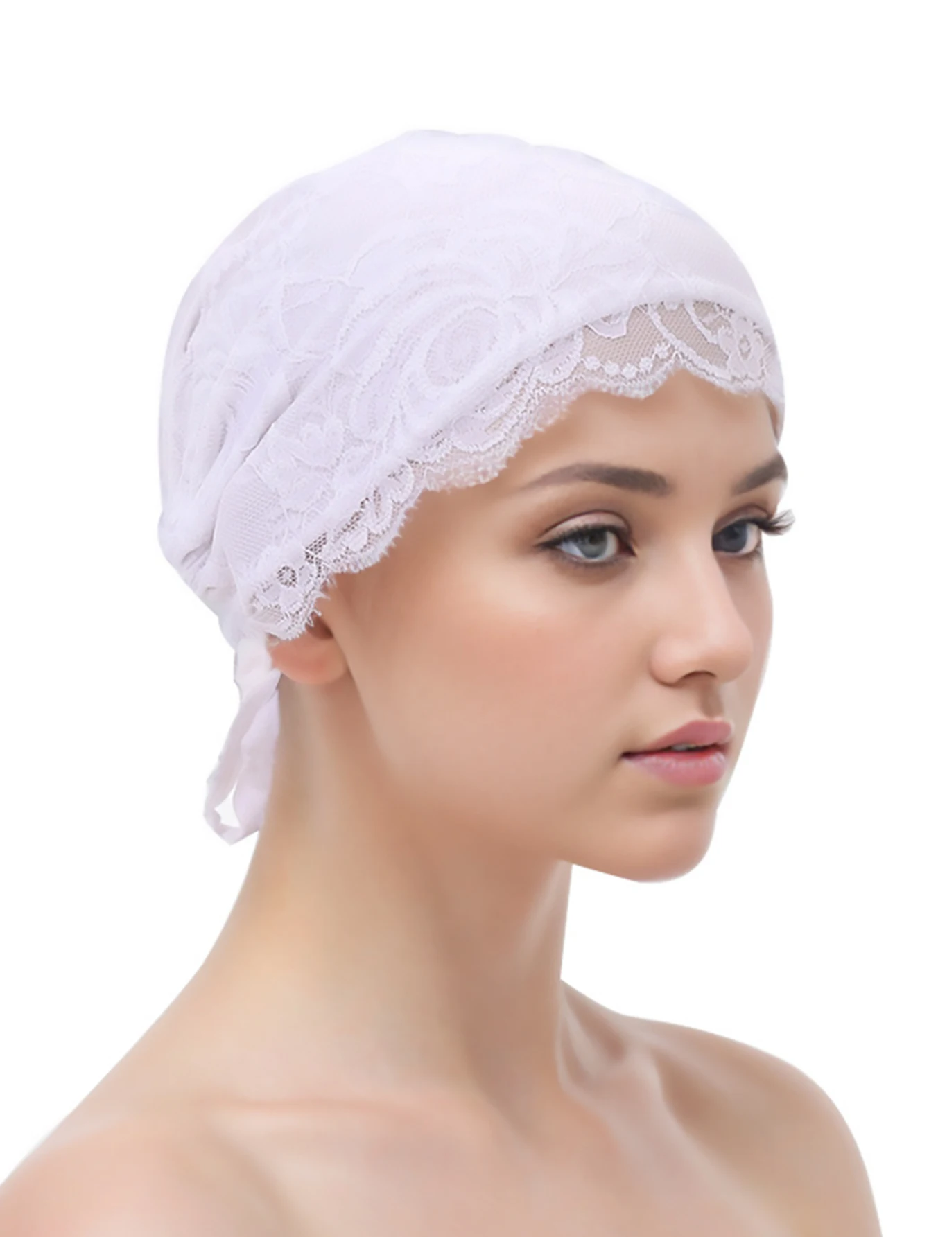 Muslim Women Inner Hat Hijab Scarf Lace Cap Turban Headwear Underscarf Islam Ninja Flower Headscarf Wrap Bonnet Hair Loss Cover muslim headwear,head scarf,hijab headscarf,hijab hats,shawl scarf,female head wraps