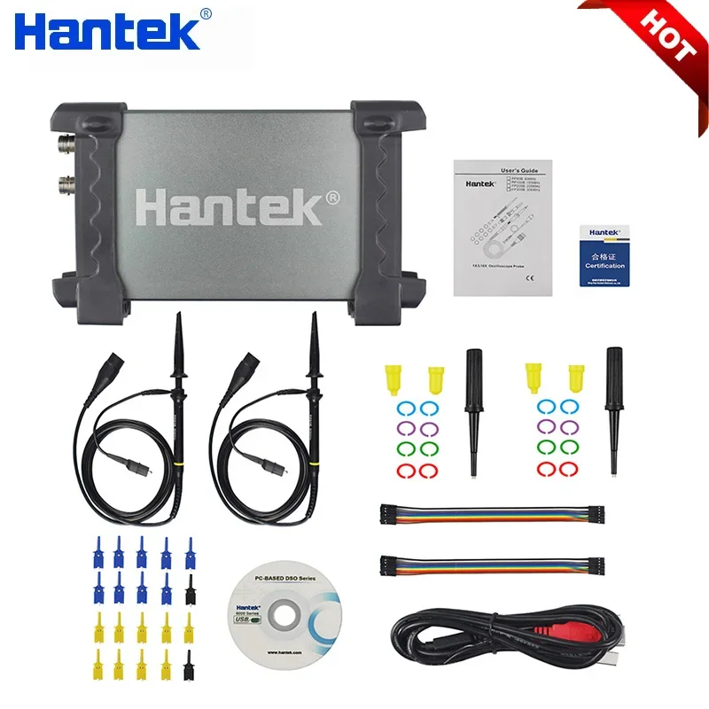 

Автоматический Осциллограф Hantek 6022BE & 6022BL, портативный Осциллограф для ноутбука, ПК, USB, цифровое Хранилище 2, логический анализатор 20 МГц 48 Мвыб/с