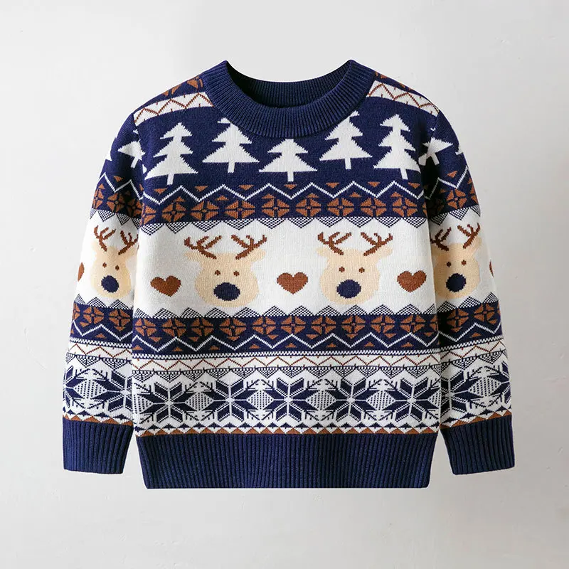 Boys Christmas Sweater Children Warm Pullover Girls Cartoon Knitted Autumn Winter Cotton Jumper New Kid Round Neck Casual Clothe cashmere sweater