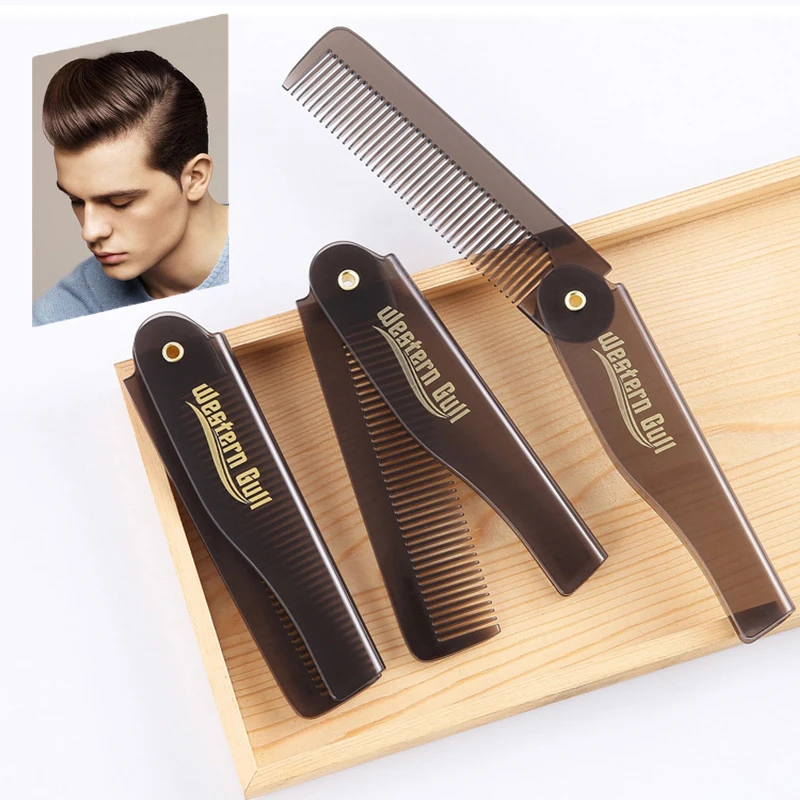 

Portable Foldable Pocket Combs Oil Head Plastic Beard Combs Hair Styling Tool Combs For Man Women Folding Comb Barber Hair Tool