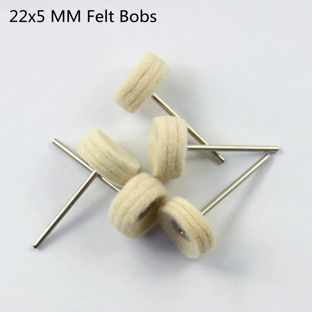 DTPT22 22*5MM Wool Felt Burs Dental Polisher Brush Wheel Metal Surface