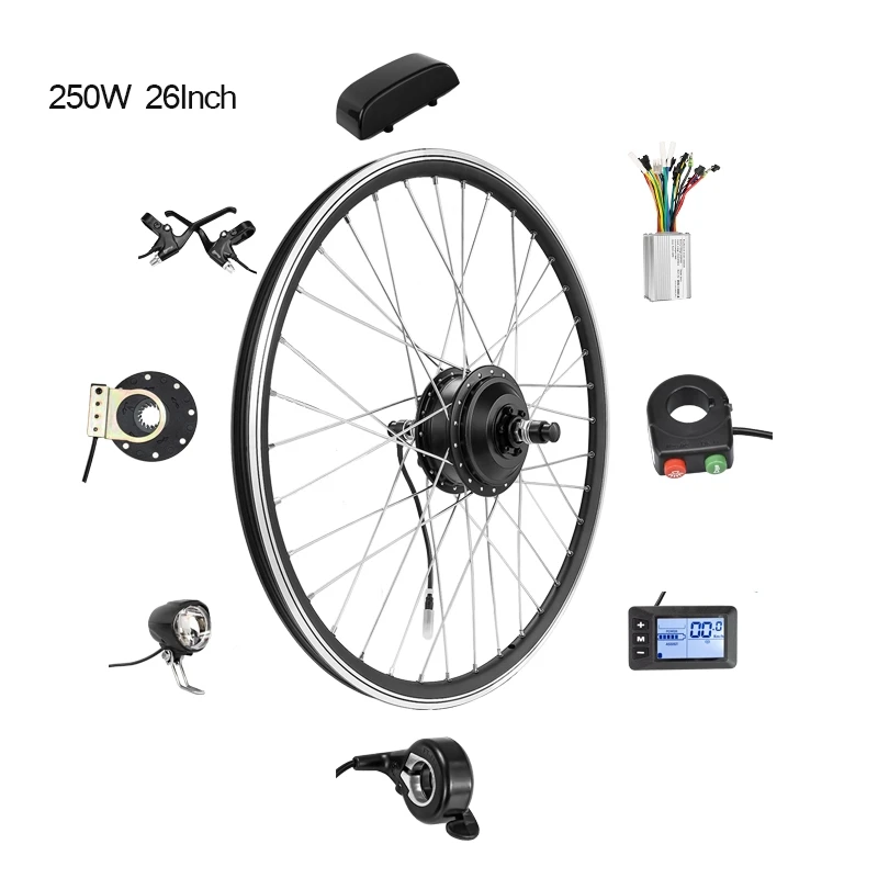 Ebike Kit Hub koło silnikowe 24V/36V/48V 250W zestaw do rowerów z