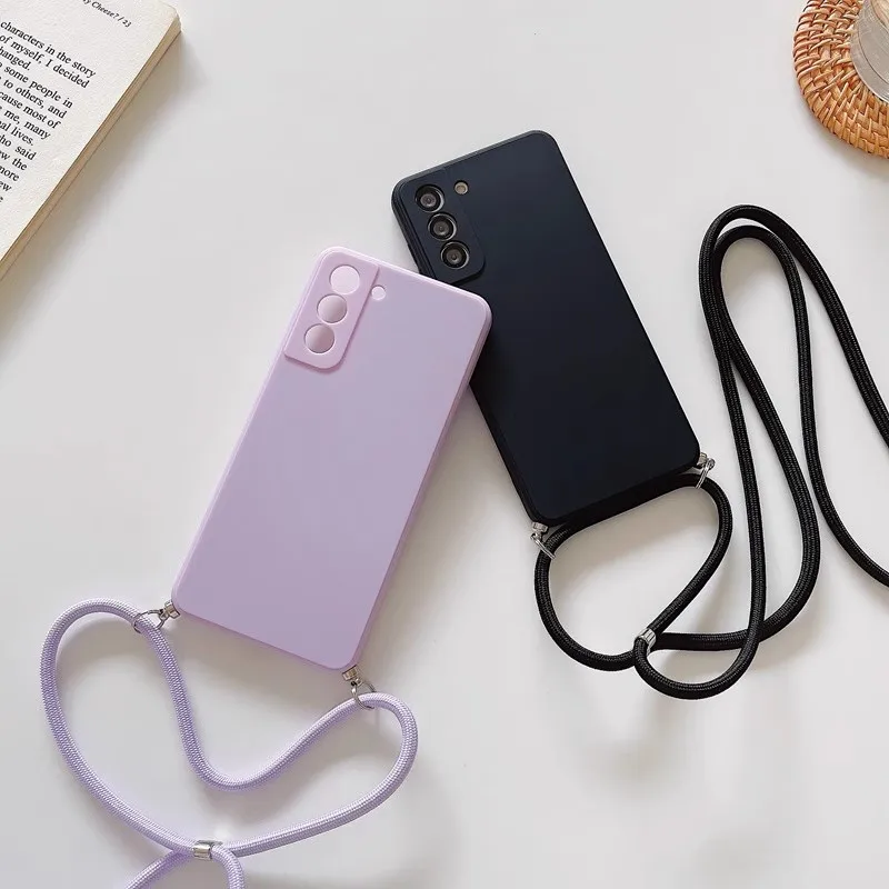 Elegant Crossbody Necklace Strap Lanyard Silicone Case