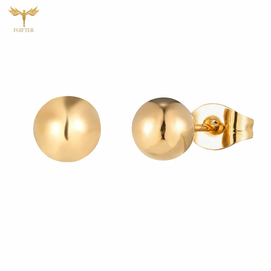 12 Pairs 2-7mm Mixed Size Solid Ball Earrings Set Women Men Stainless Steel Piercing Jewelry Minimalist Big Small Globe Ear Stud 4
