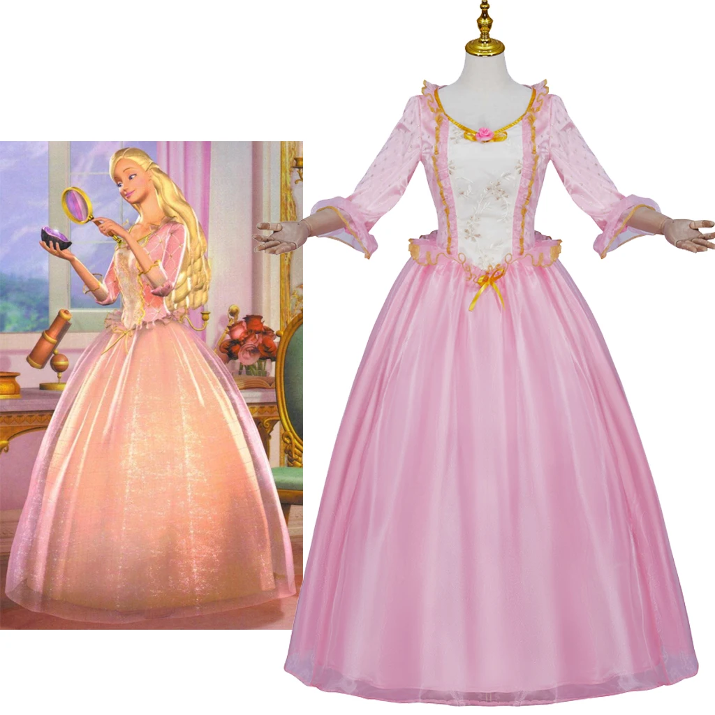 

Princess Cosplay Anneliese Costume Women's Pink Wedding Dress Ball Gown Princess and Pauper Role Play Dress Halloween Outfits