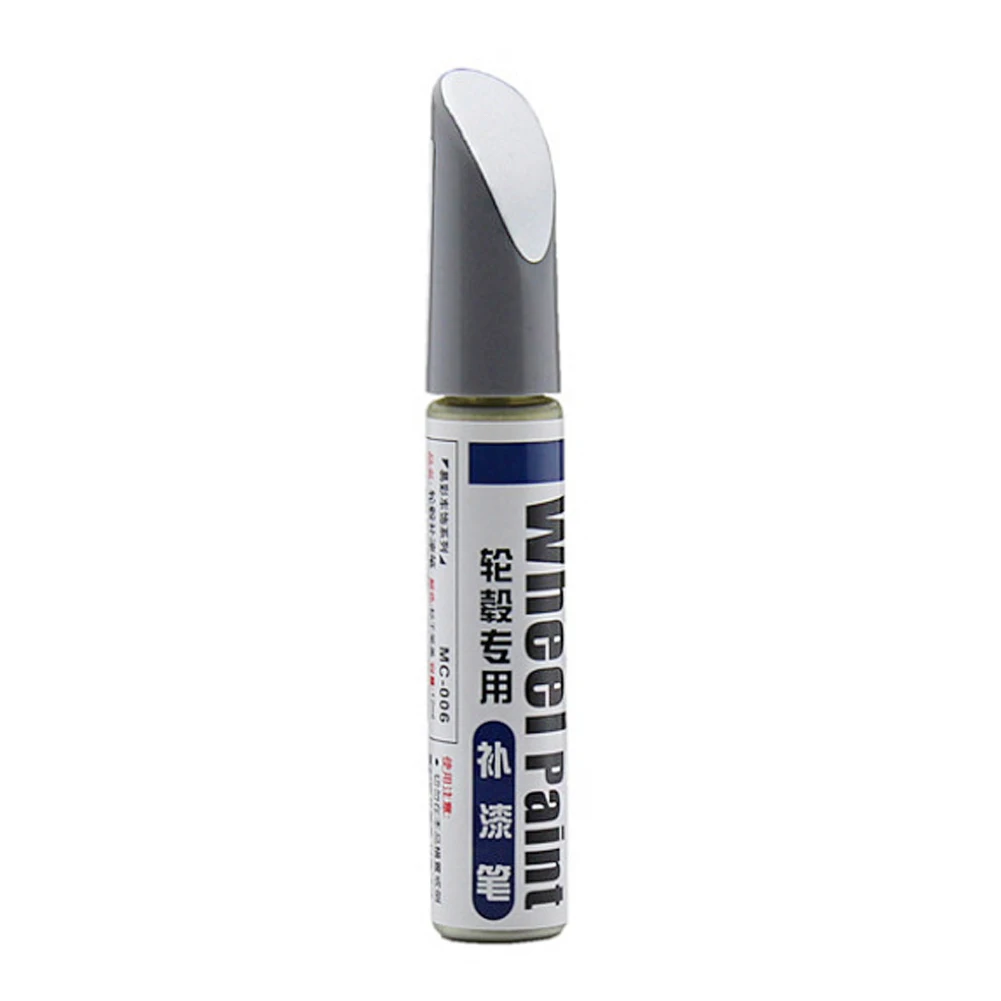 12ml Silver Alloy Wheel Touch Up Pen Repair Paint Curbing Scratch Maker with Brush Car Scratch Remover Waterproof