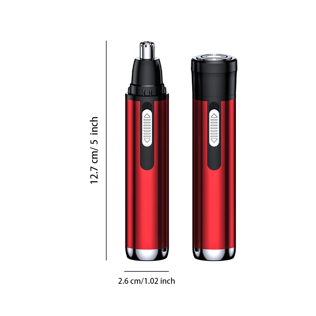 Electric Nose Ear Hair Trimmer Battery Operated Rechargeable Portable Hand Held Clippers Remover with Cleaning Brush 6
