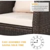 4-piece Set of Outdoor Courtyard Furniture, Courtyard Conversation Sofa with Seat Cushion, Hand Woven Rattan Sofa 6