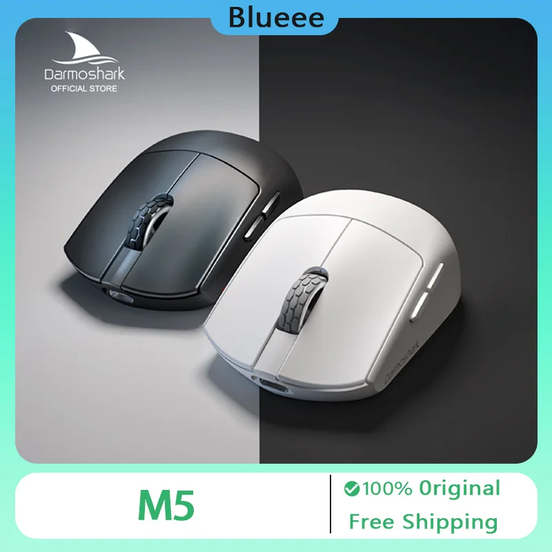 

Игровая мышь Darmoshark M5, беспроводная, Bluetooth, 3 режима, сенсор Paw3395 8K, 38g, легкая эргономичная мышь, аксессуары для ПК