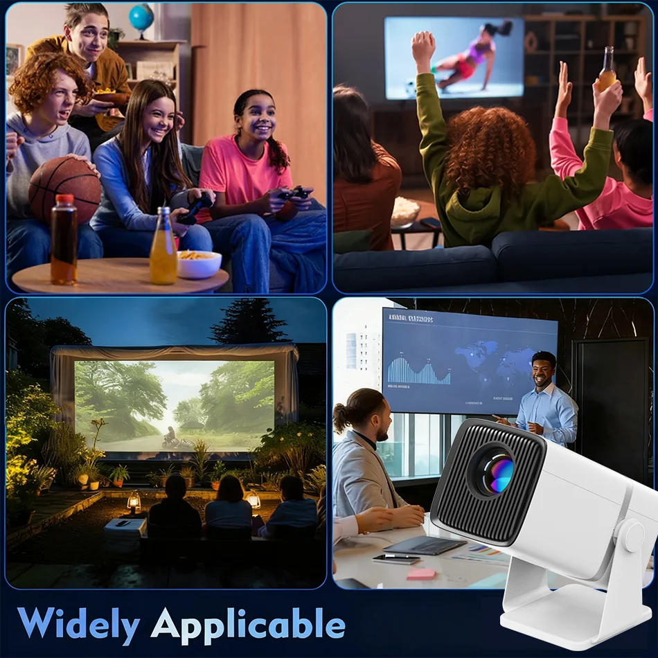 스마트 안드로이드 와이파이 3D 프로젝터, 1080P 4K 지원 휴대용 LED 미니 자동 키스톤 보정 BT 프로젝터, 홈시어터 야외 영화, A86W