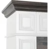 44 Inches Electric Fireplace with Mantel, Portable Freestanding Wood Stove Heater, Realistic 3D Dancing Flame Effect,White&brown 4