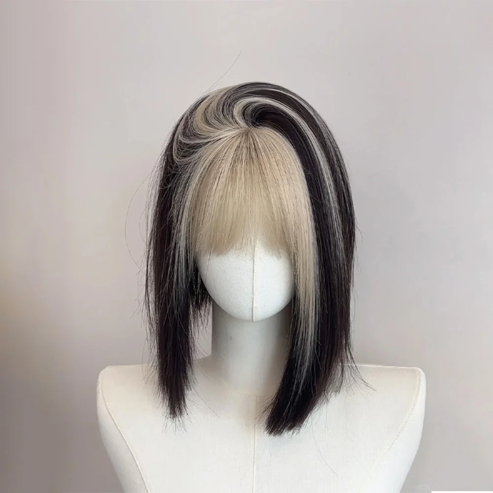 Synthetic Black Yellow Hair Wig for Women Bob Style