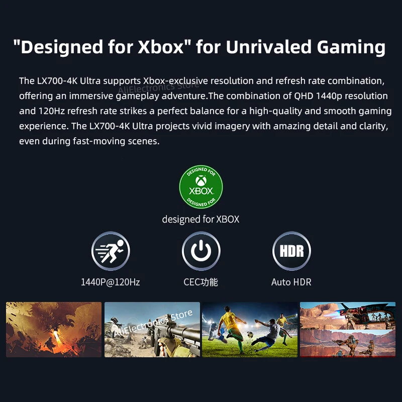 Viewsonic 4K Tri-Color Laser Projector LX700-4K Ultra 0.65" DMD Xbox 1440P@120Hz Video Beamer Cinema for Gaming Home Theater