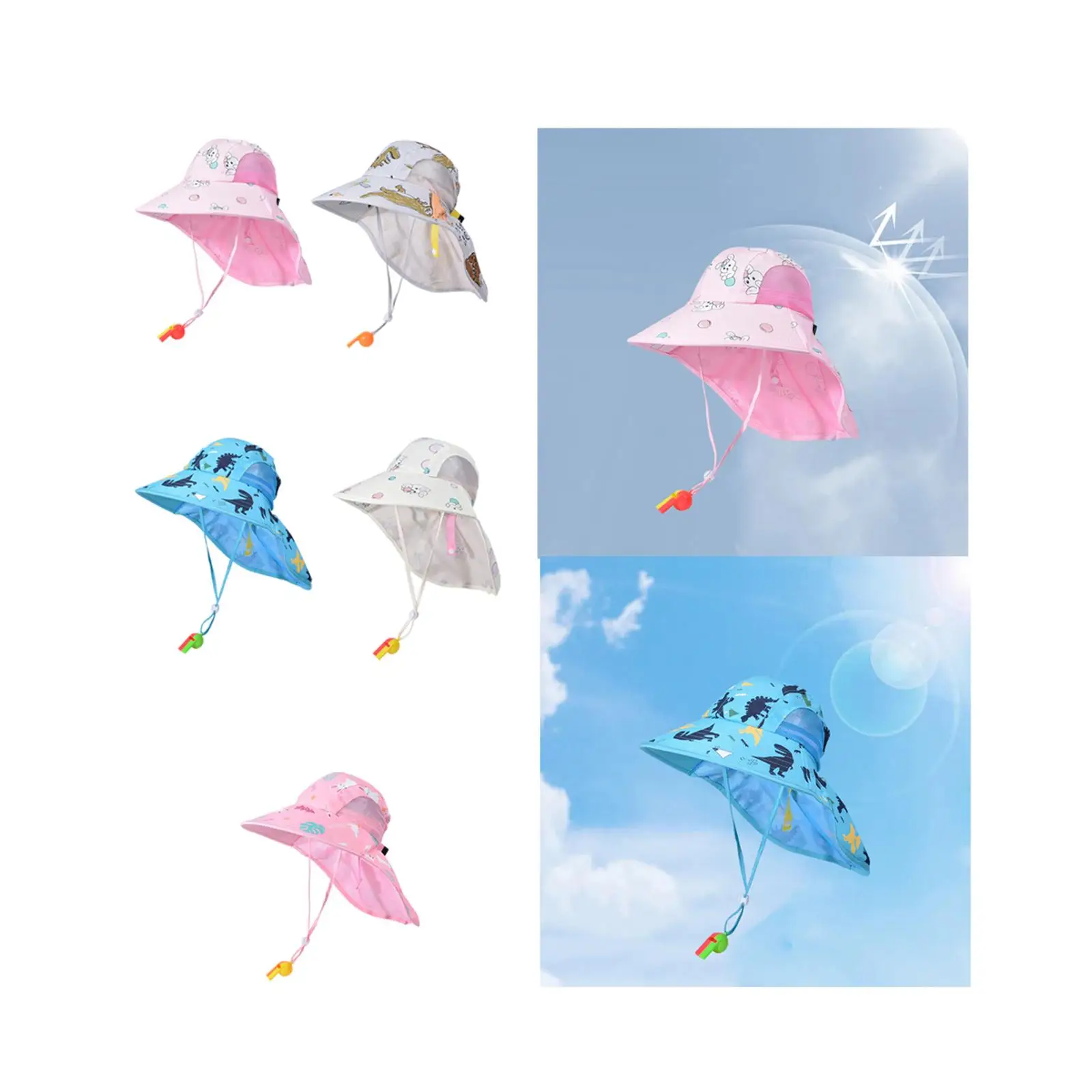 Kids Sun Hat Casual Spring Summer Packable Sunhat for Girls Boys Cartoon Beach