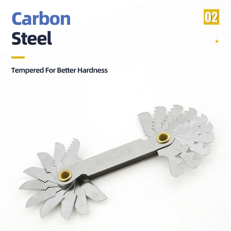 55/60 Degree Thread Plug Gauge Metric Imperial Gear Tooth Screw Pitch Gauge Carbon Steel Measuring Tool Tap Thread Measurement thread plug gauge