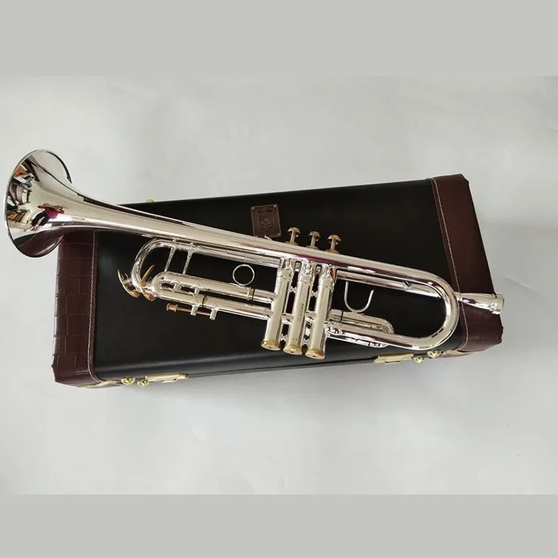 

Baha Stradivarius Top Trumpet LT197S-99 Music instrument Bb Trumpet gold plated professional grade music Free