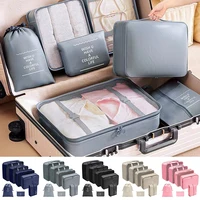 7/10Pcs Set Waterproof Travel Organizer Portable Storage Bags Packing Cubes Set Cases Luggage Clothes Underwear Tidy Pouch 2