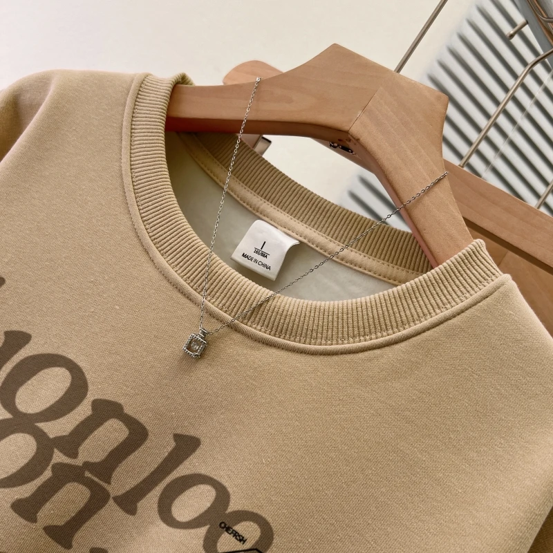 Women's Plush Cotton Sweater, Korean Edition, New Design, Letter, Loose, Large, Thick, Winter Top, Female Clothing, Pullovers